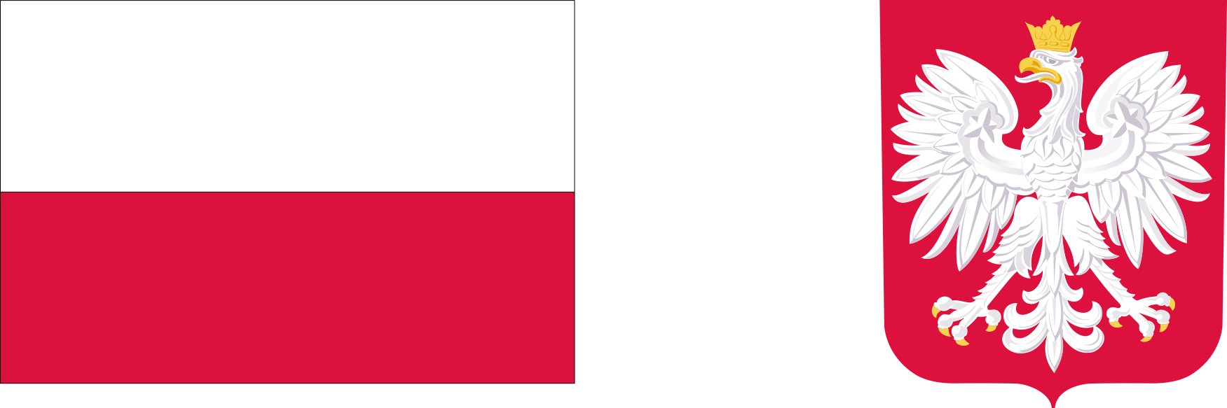 Flaga oraz godło Polski